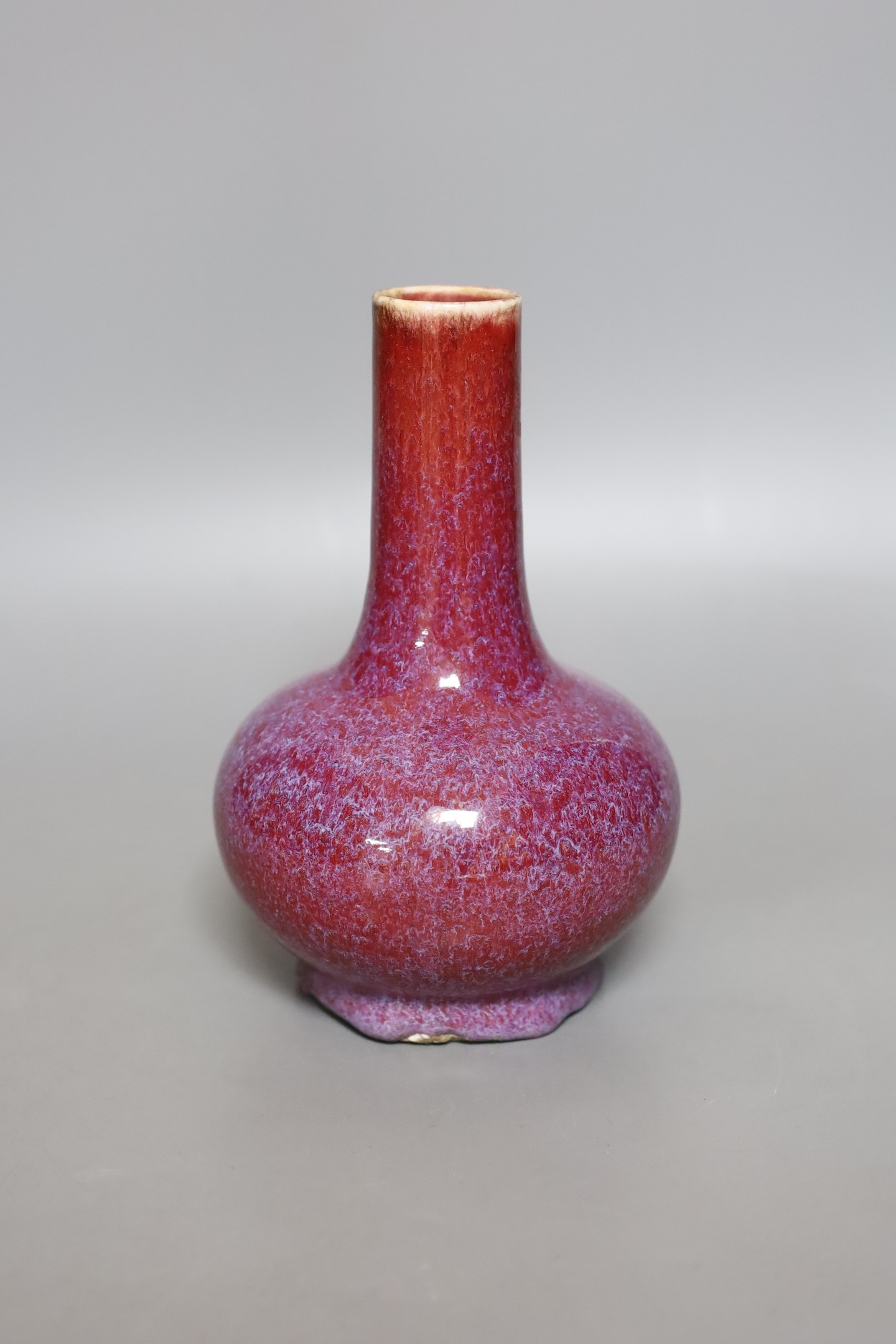 A Chinese crimson-glazed bottle vase 18cm